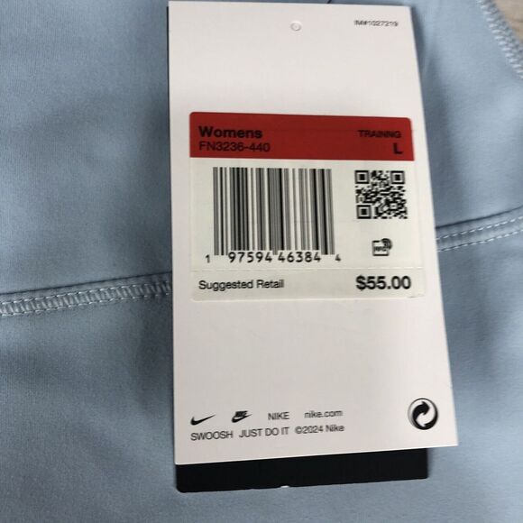 Nike One High Rise Sz L Light Blue Crop Workout Legging FN3236-44 MSRP $55 NWT - Picture 4 of 8